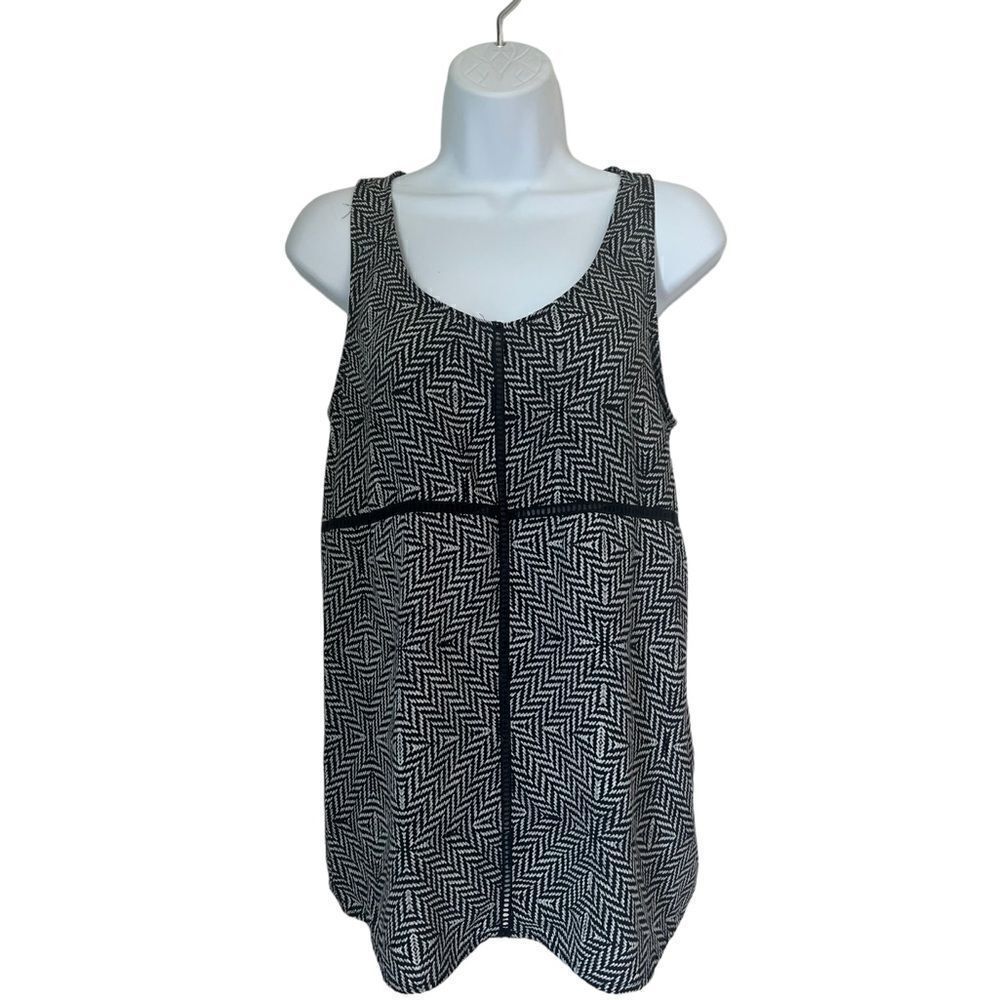 Ro & De Black & White Tank Top Flowy Sheer Blouse sz XS